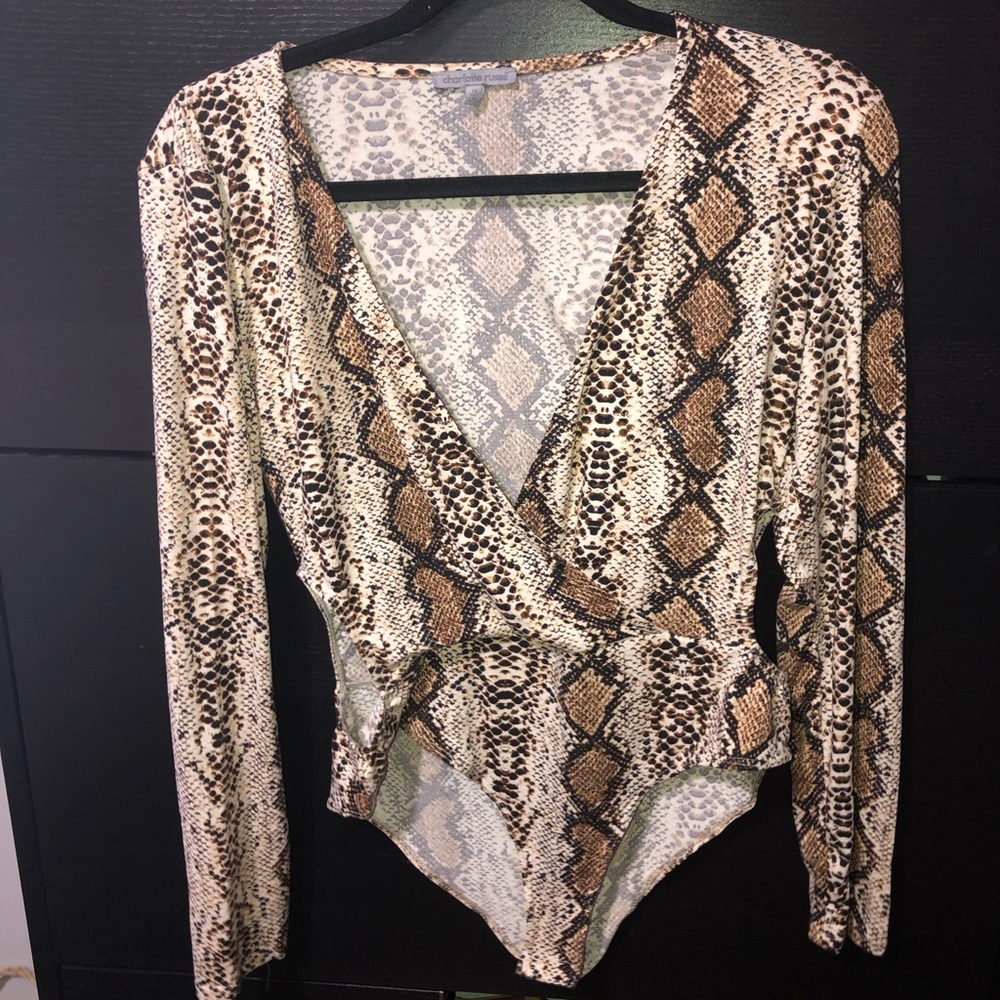 Snake Print Cut our Body Suit